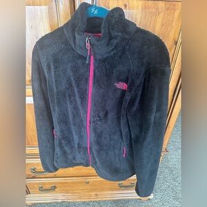 The North Face Black Jacket with Pink Zipper - Women’s Large - EUC